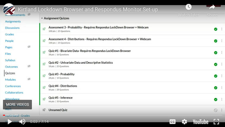 Kirtland Lockdown Browser and Respondus Monitor Set-up