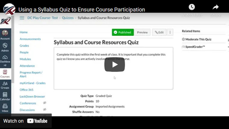 Using a Syllabus Quiz to Ensure Course Participation